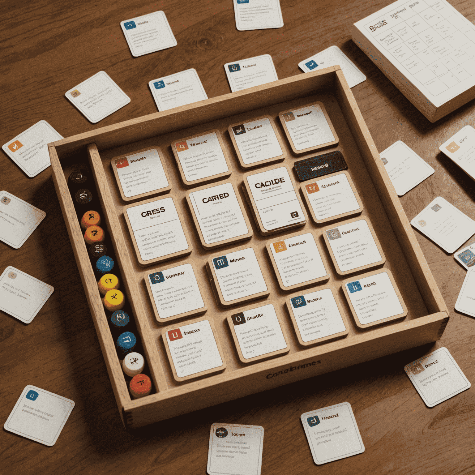 Codenames game box showing a grid of word cards and team markers